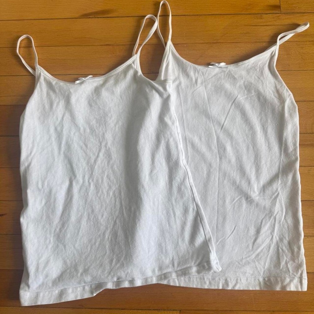 SO Girls White Camisole Tank Top Set 2pk Adjustable Straps Bow Size 12 Y2K